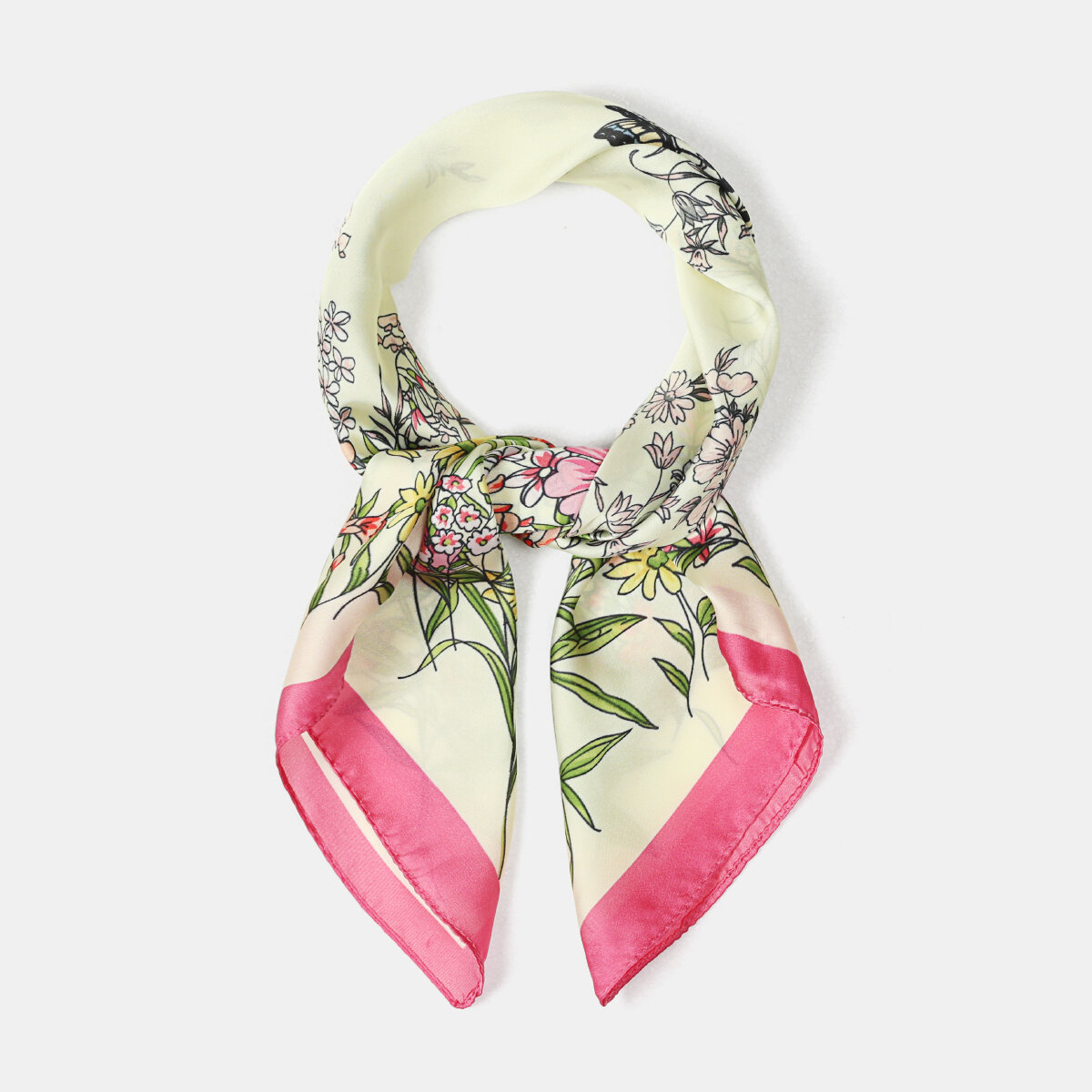 Sciarpe estive in poliestere della serie Romantica con fiori dolci e farfalle dai colori misti 2