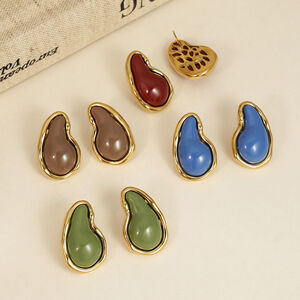 Classic Series Droplet Resin Women's Stud Earrings h5 Picture3