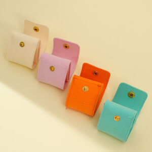 Bolsas de joyería de PU elegantes de color liso de la serie Simple h5 Imagen3