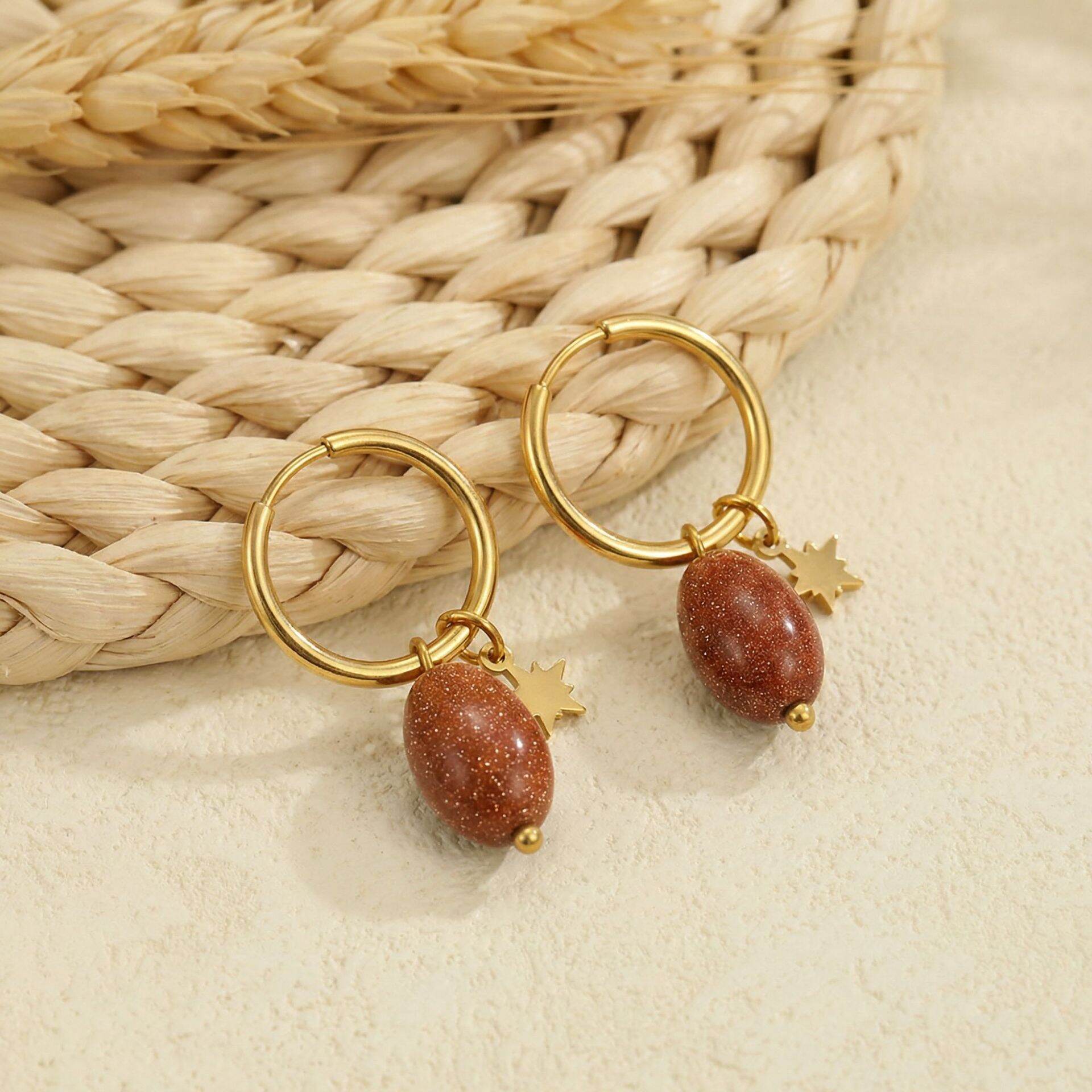 Romantic Series Daily Star Stainless Steel Waterproof Gold Color Women’s Drop Earrings Picture4