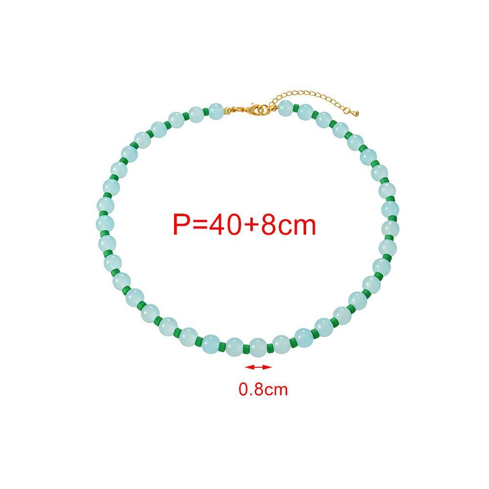 Collares de cuentas de vidrio de colores surtidos para mujer Imagen3
