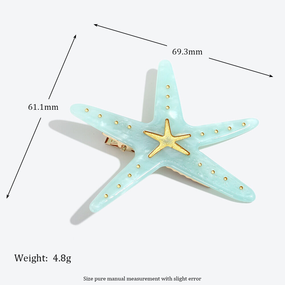 Simple Series Natural Animal Oceanic Style Shell Starfish Acetate Hair Clips h5 Picture5