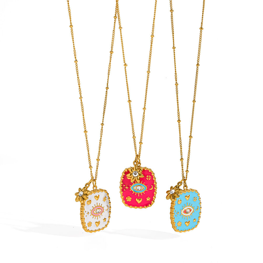 Enamel Stainless Steel Waterproof Pendant Necklaces h5Picture4