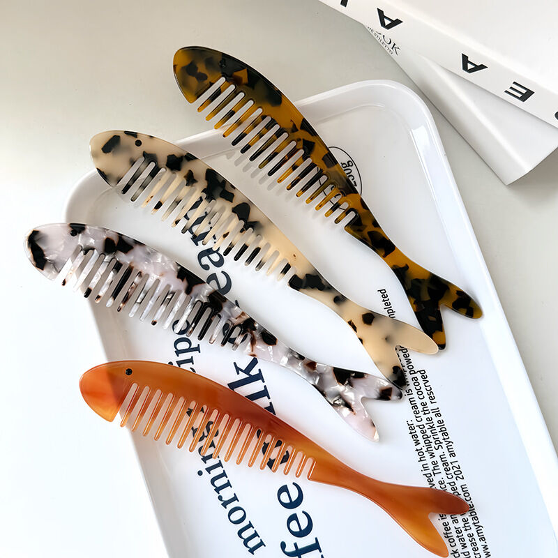 Tragbare, fischförmige Essigsäurekämme mit Meeresmotiven Bild4