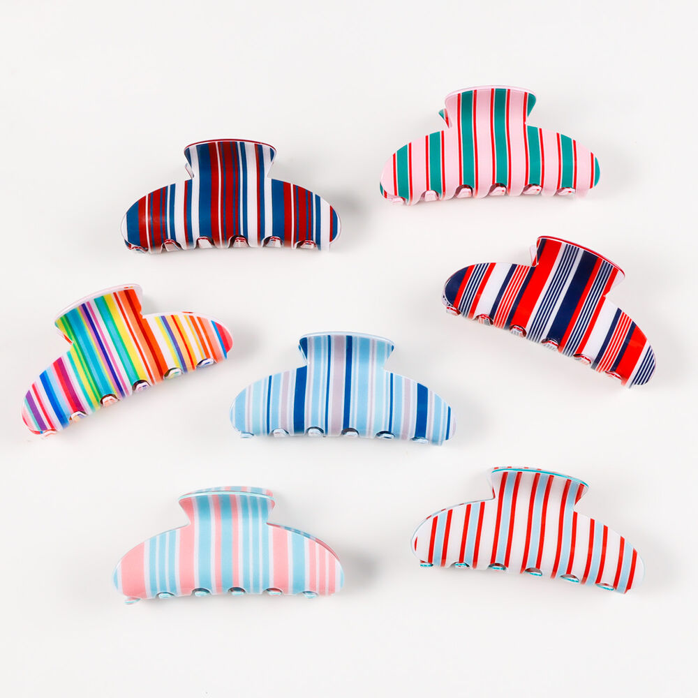 Simple Series Daily Stripe gemengde kleuren PVC haarklauwen h5Afbeelding2