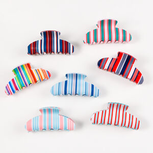 Simple Series Daily Stripe gemengde kleuren PVC haarklauwen h5 Afbeelding2
