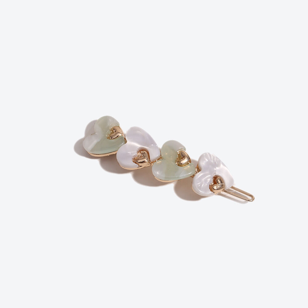 Romantic Series Retro Heart Solid Color Gradient Color Acetate Hair Clips h5 
