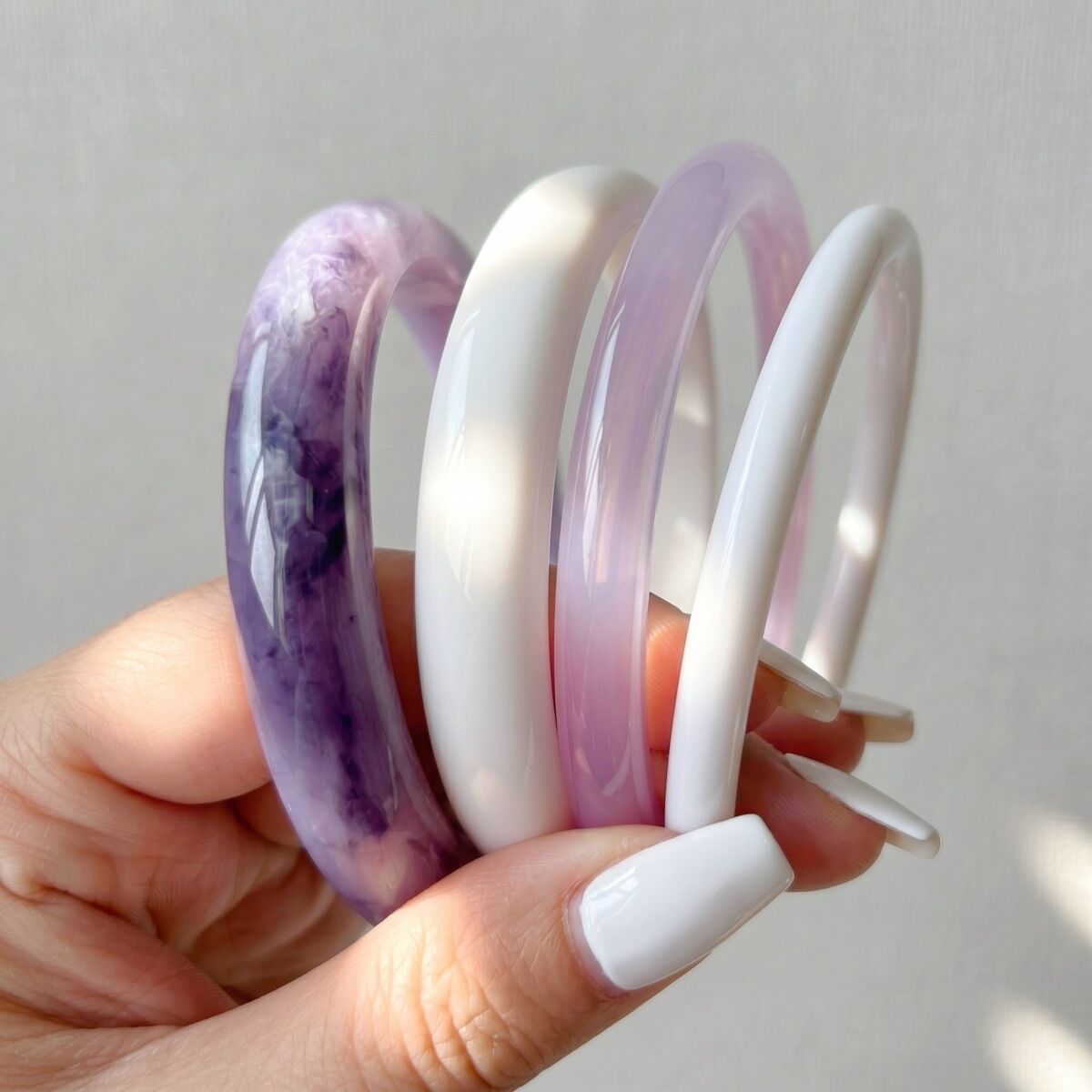 Conjuntos de pulseras de resina con degradado de color para mujer 