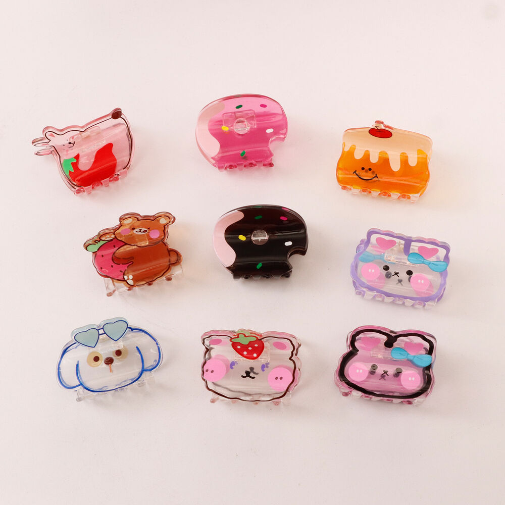 Simple Series Lindos Animales Dibujos Animados Fresa Color Mixto Comida PVC Cabello Garras h5Imagen2