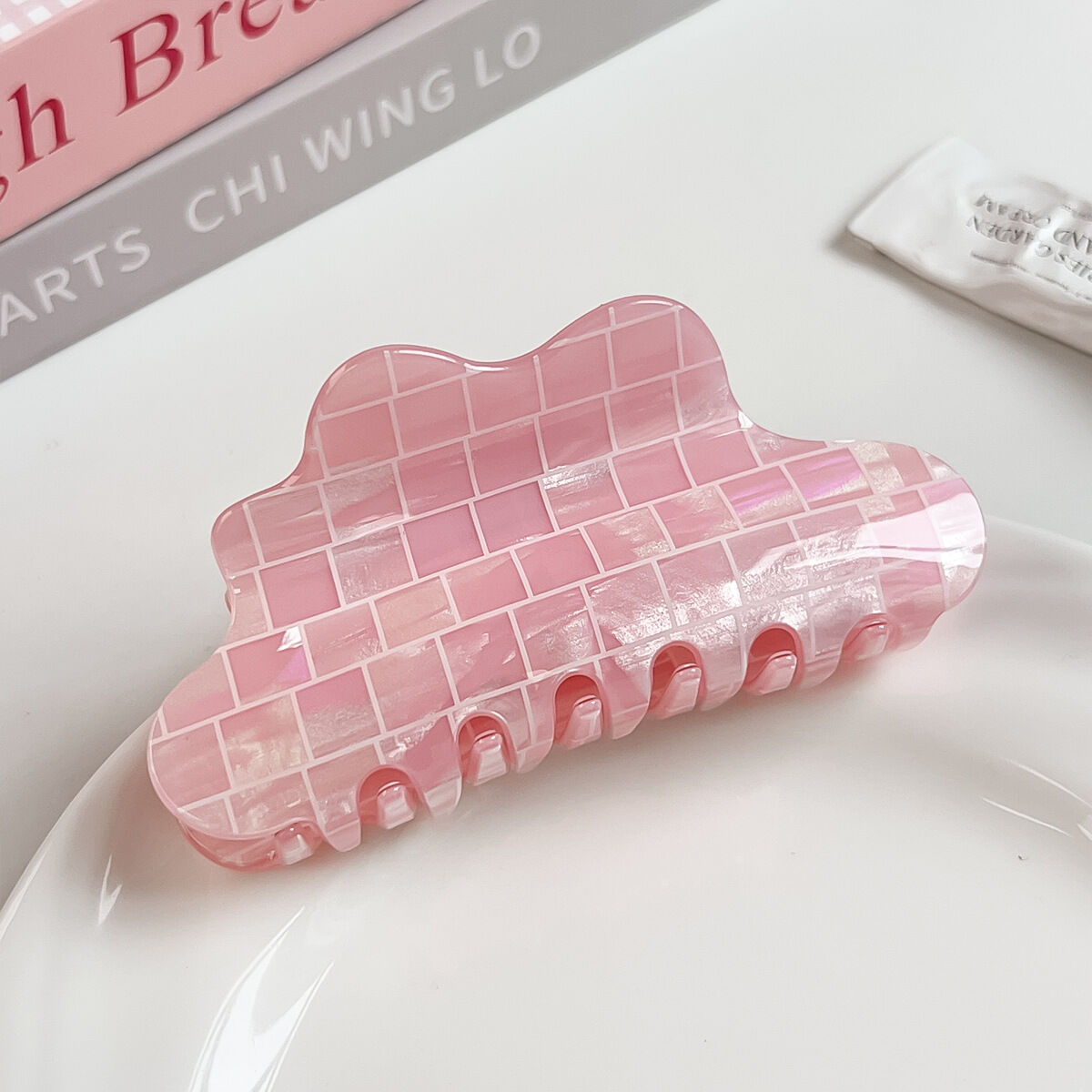 Simple Series Daily Plaid Lines Pvc Hair Clips