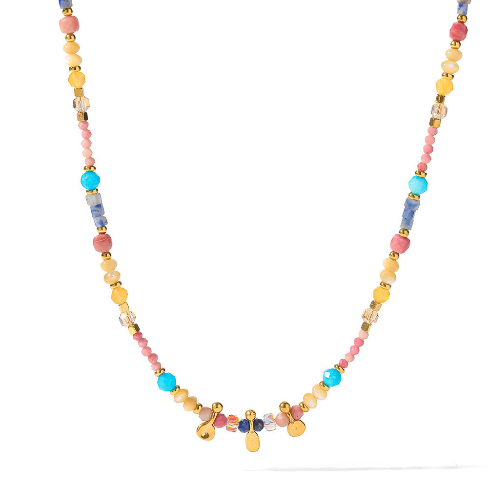 Collares de cadena para mujer de acero inoxidable, resistentes al agua, de la serie Simple Imagen4