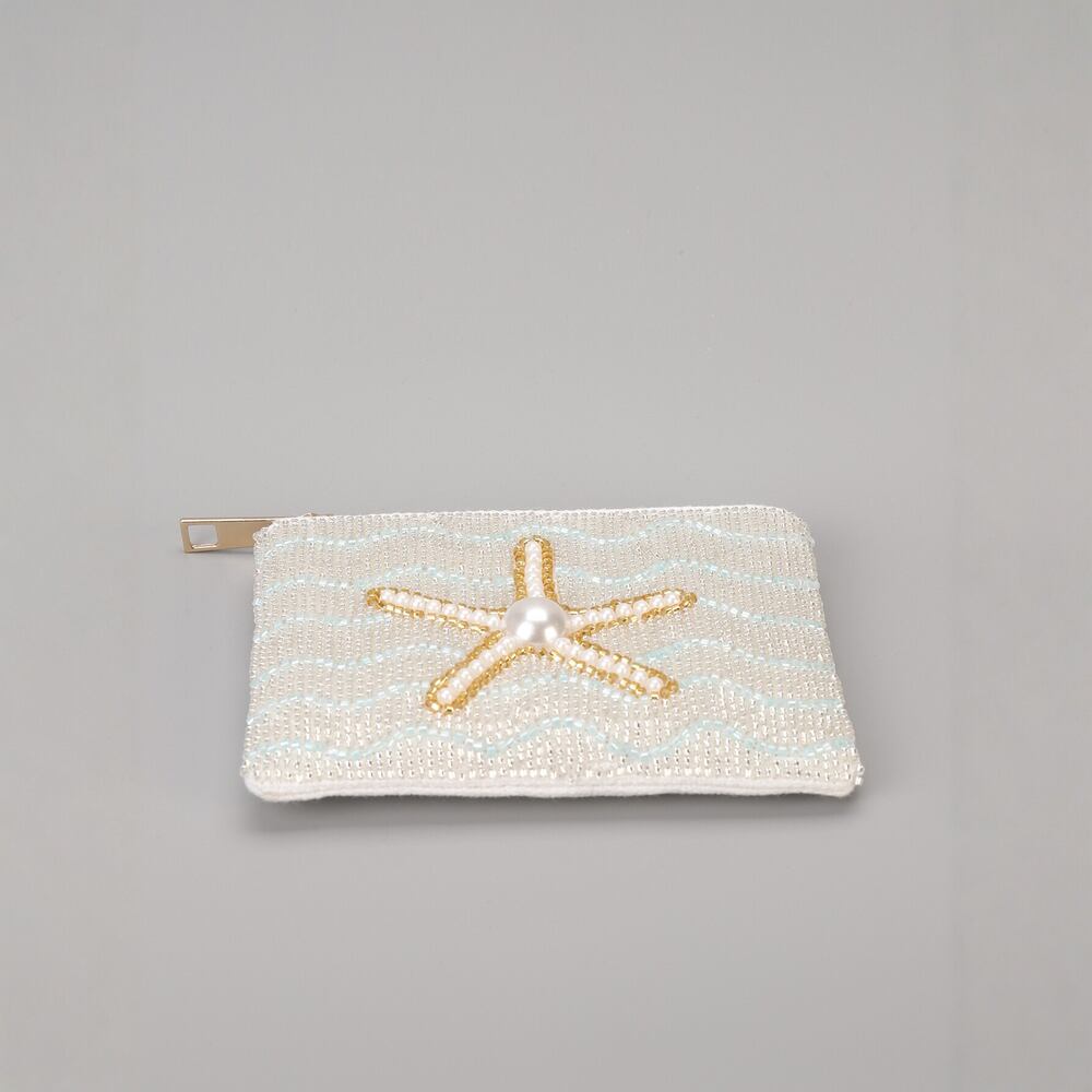 Simple Series Natural Oceanic Style Beads Mixed Color Woven Starfish Fabric Artificial Pearl Wallets h5Picture4