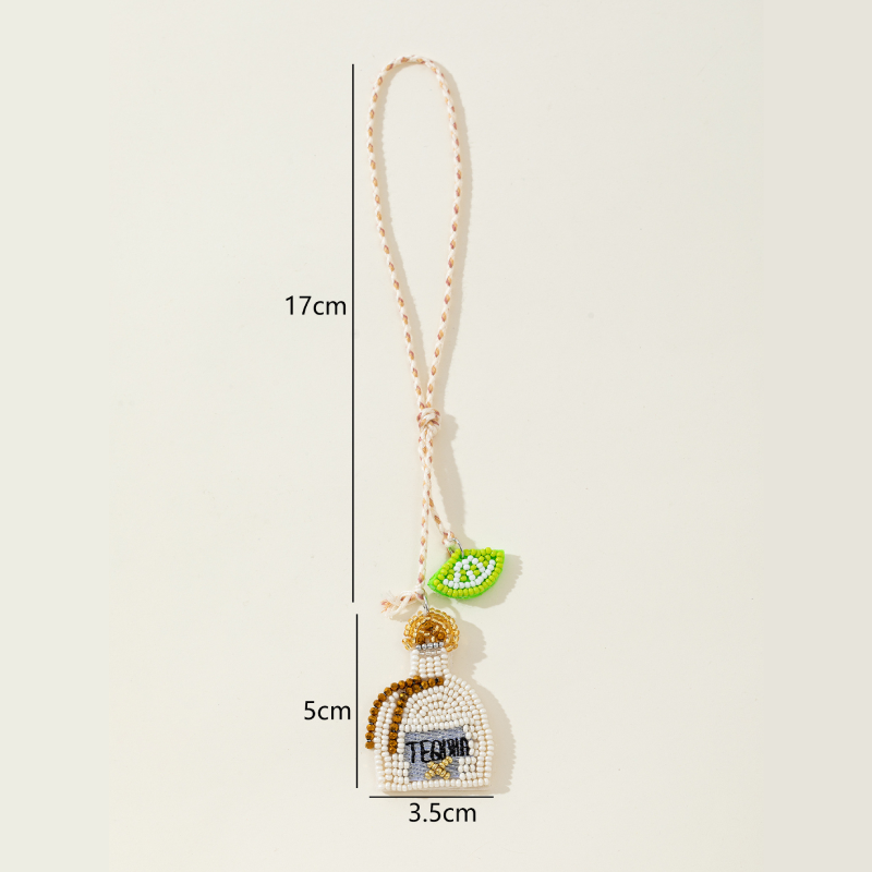 Simple Series Casual Letter Fruit Beads Mixed Color Woven Geometric Shape Rope Bag Charms 