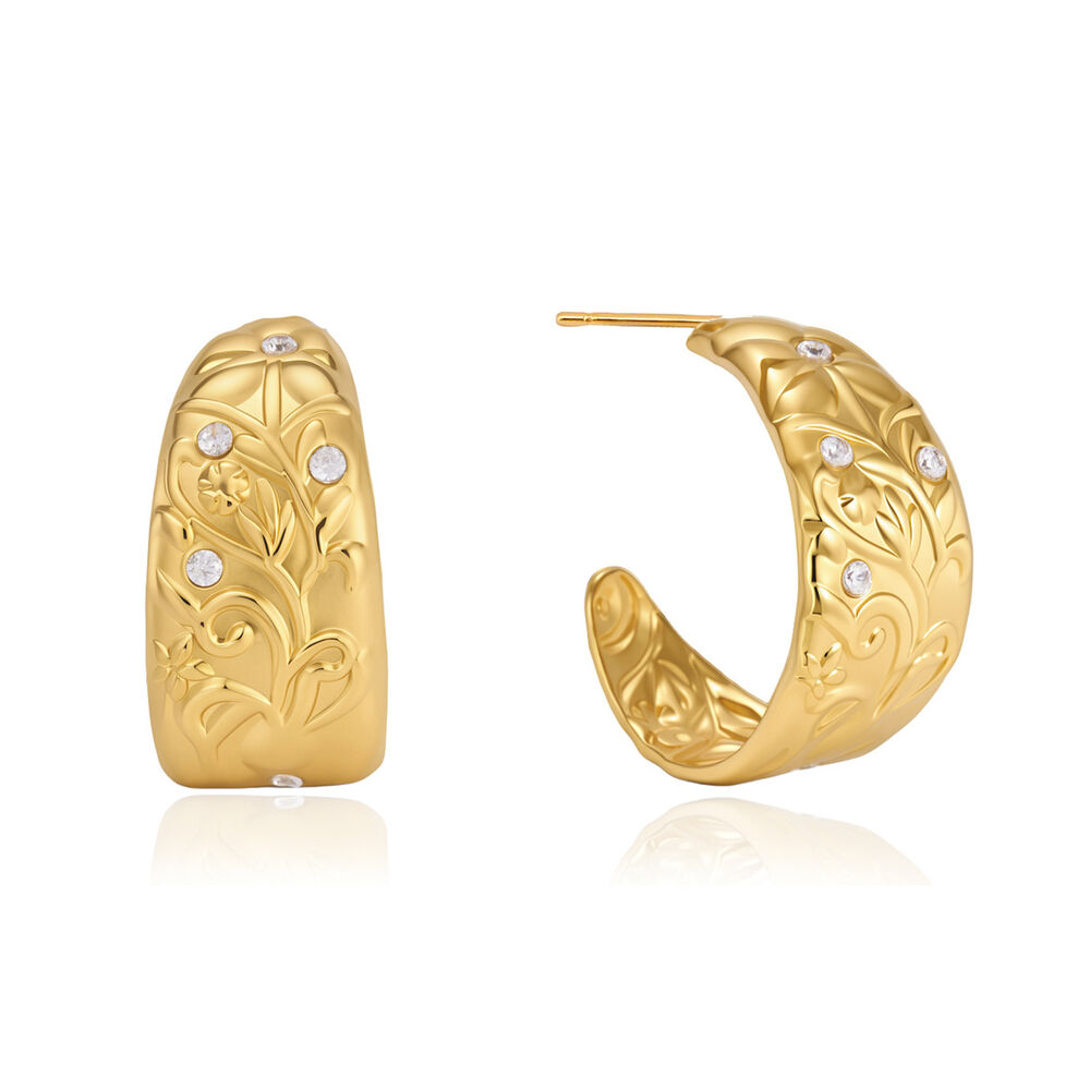 Simple Series Retro Irregular Shape Stainless Steel Waterproof Gold Color Women's Stud Earrings Picture5