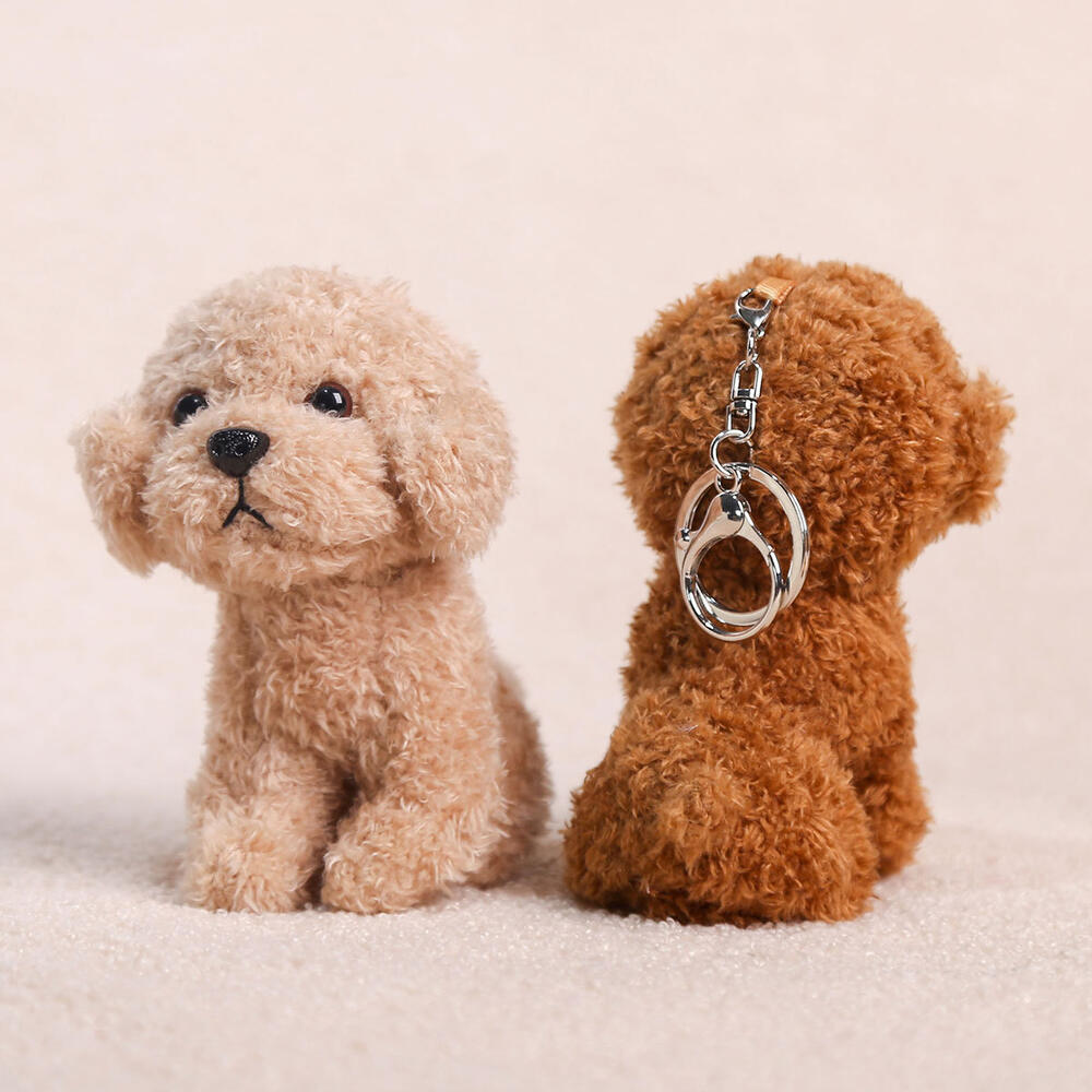 Eenvoudige serie schattige dieren teddyhondjes tashangers van effen stof h5Afbeelding3
