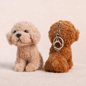 Eenvoudige serie schattige dieren teddyhondjes tashangers van effen stof h5 Afbeelding3