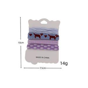 Simple Series Cute Heart Animal Dachshund Cartoon Stripe Plaid Mixed Color Geometric Shape Fabric Hair Ties h5 Picture4