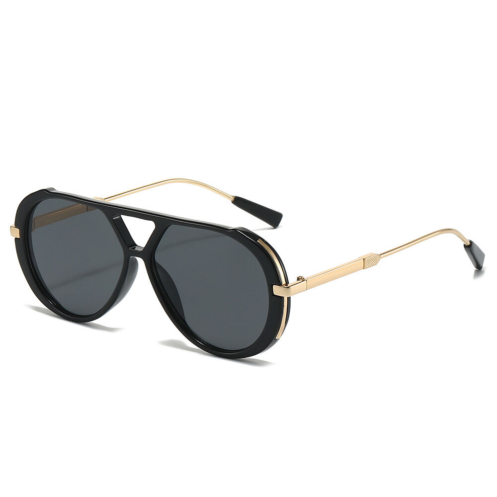 Simple Series Retro Solid Color Leopard Print Gradient Color Sunglasses h5 