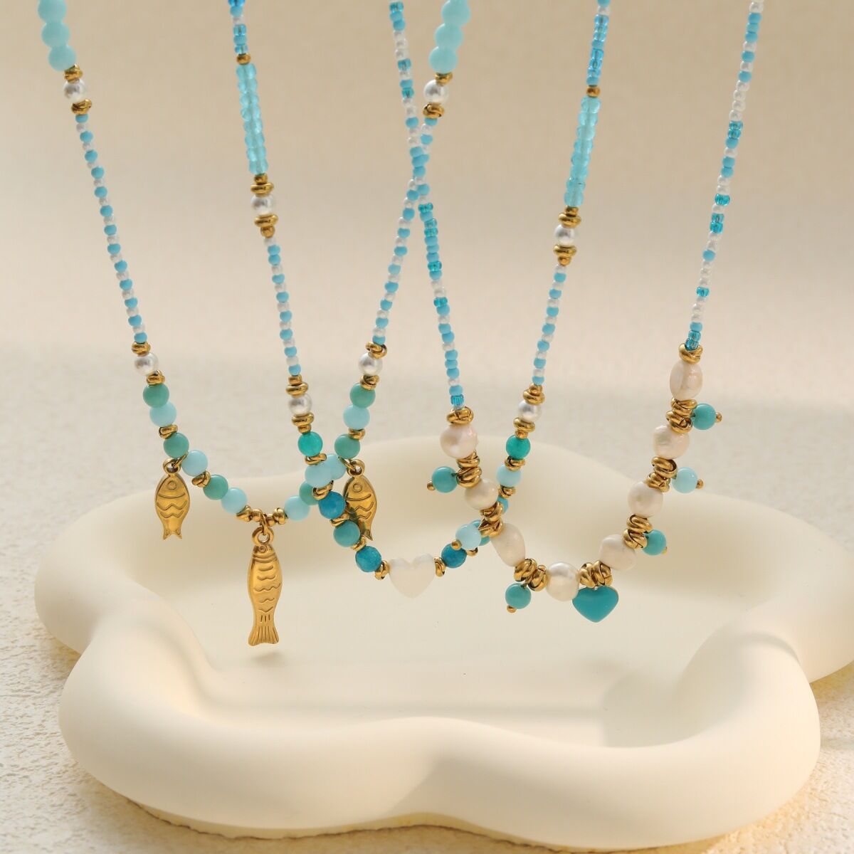 Simple Series Daily Fish Chain Stainless Steel Waterproof   Gold Color  Women's Chain Necklaces 2