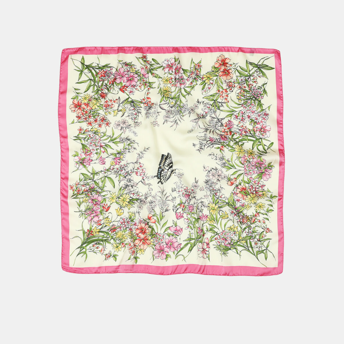 Sciarpe estive in poliestere della serie Romantica con fiori dolci e farfalle dai colori misti