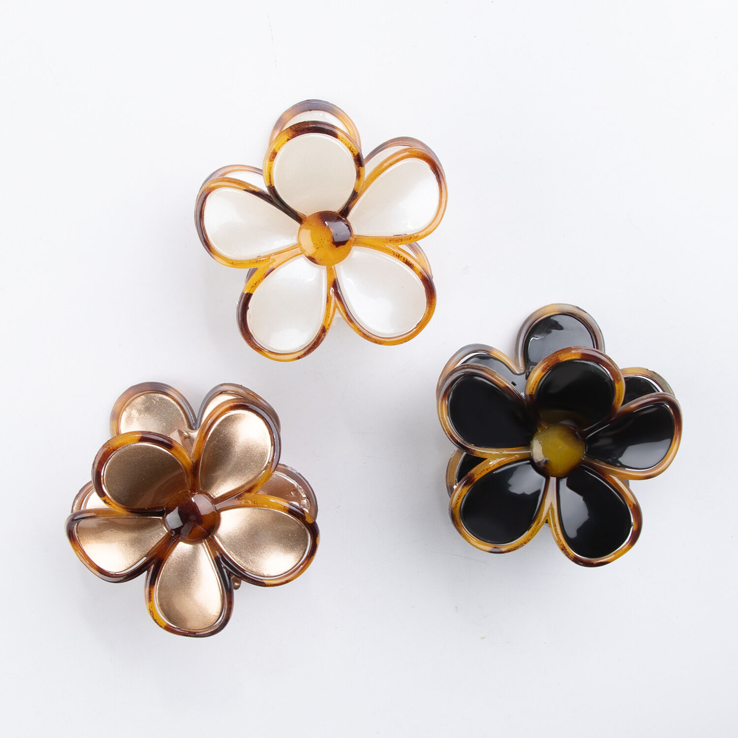 Simple Series Sweet Flower Mixed Color Gradient Color Acrylic Hair Claws Picture4