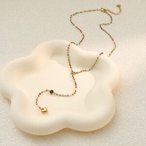 Collier chaîne cœur quotidien Simple Series en acier inoxydable étanche couleur or pour femme h5 Image4
