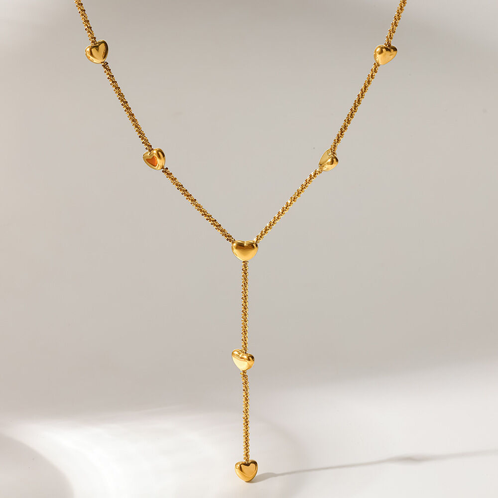 Romantic Series Heart Stainless Steel Waterproof Gold Color Women's Pendant Necklaces h5Picture2
