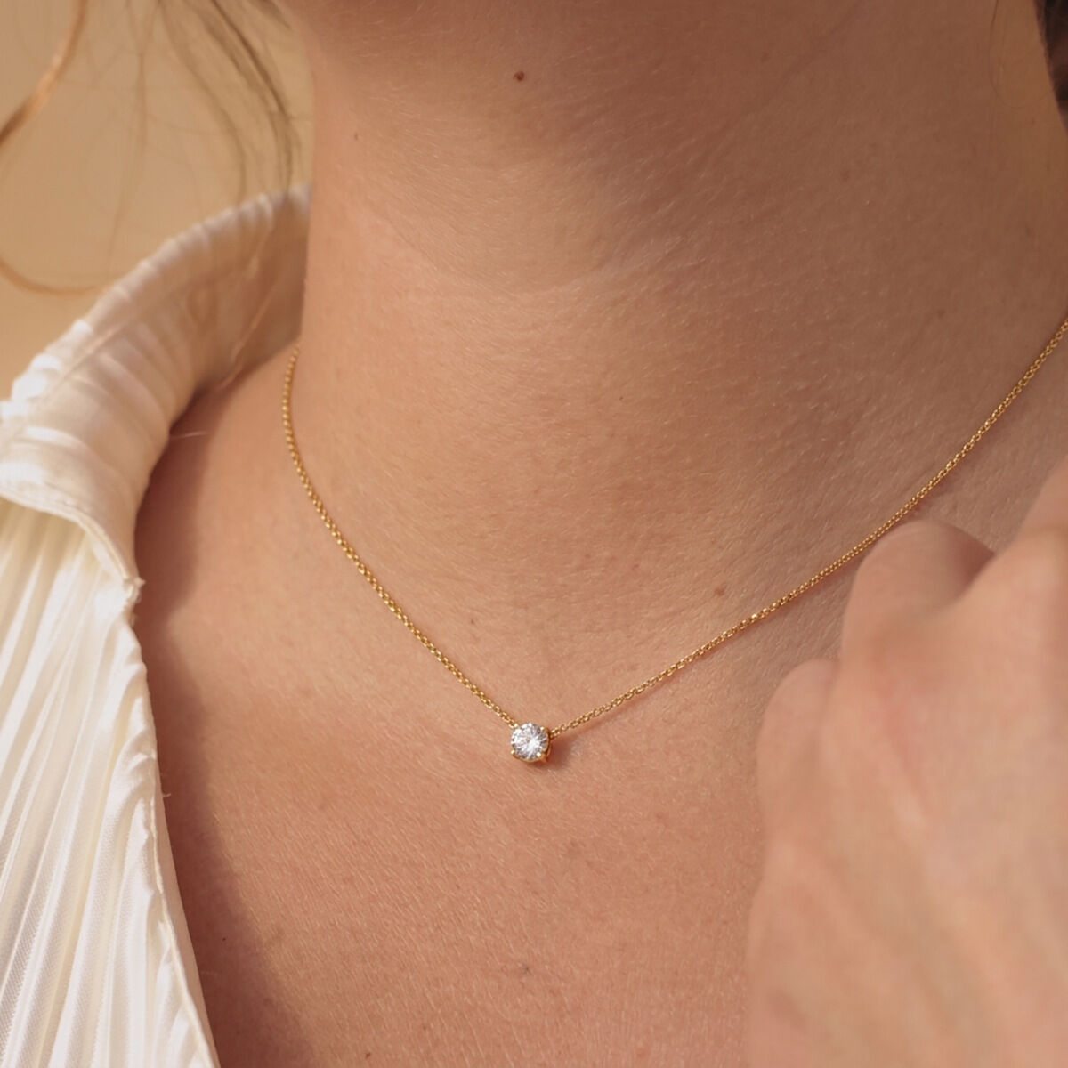 Conjuntos de collares para mujer de acero inoxidable, impermeables, color dorado y con circonitas. h5 Imagen4