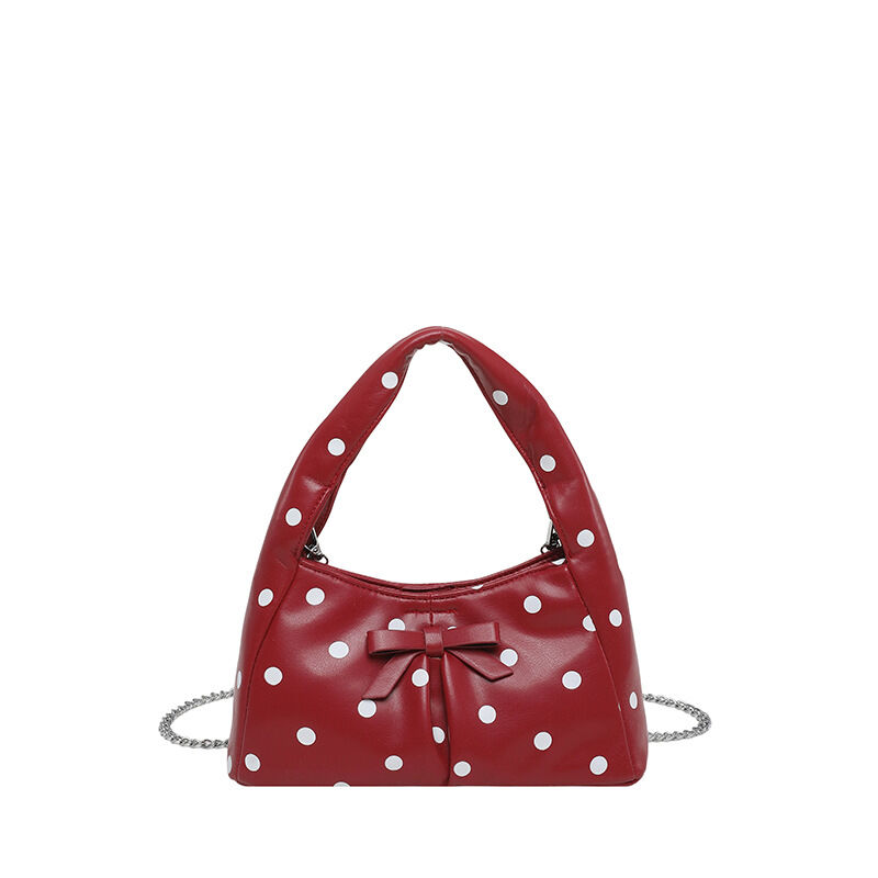 Y2k Style Bow Detail Polka Dots Pu Women's Handbags 
