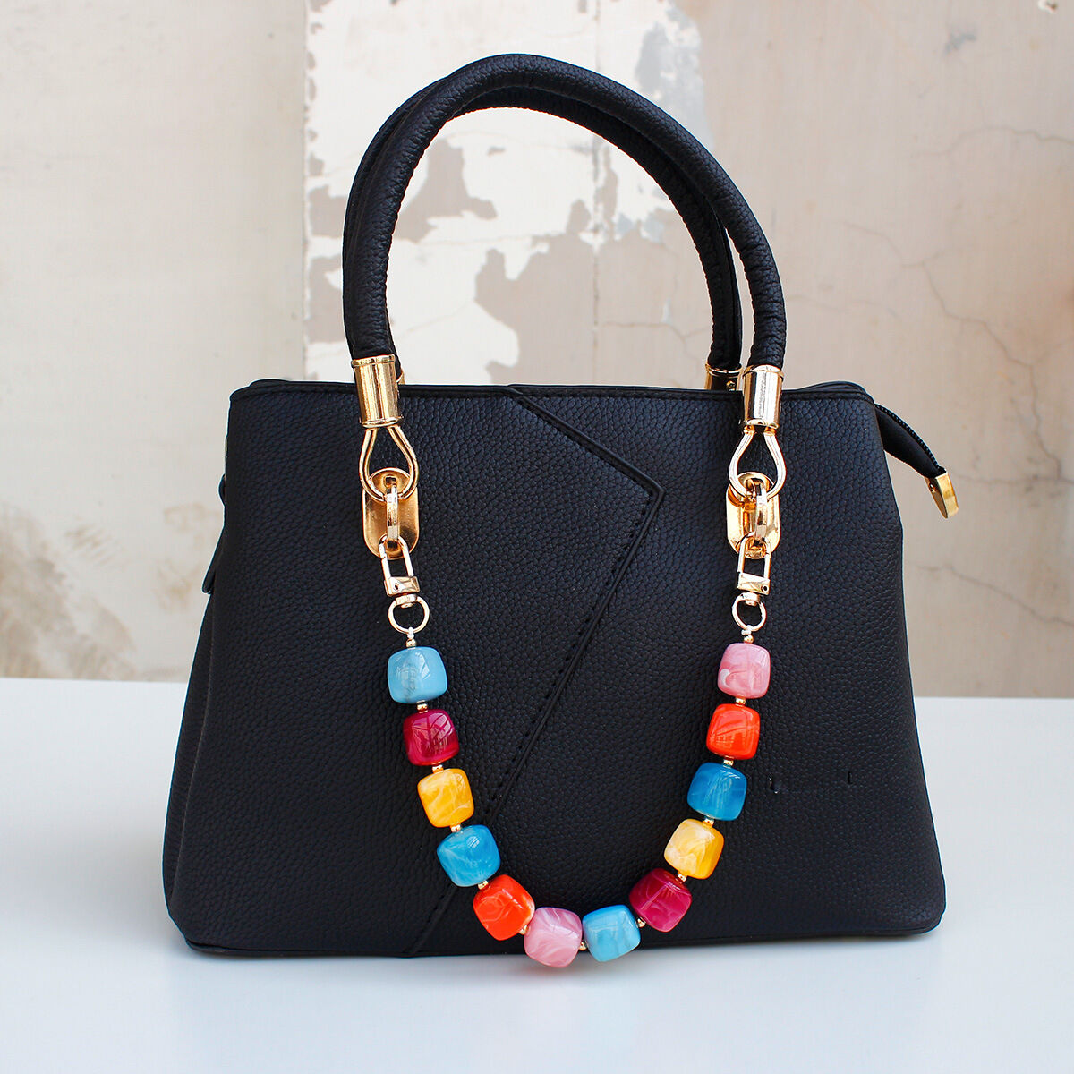 Simple Series Retro Beads Mixed Color Gradient Color Acrylic Phone & Bag Chain h5 Picture2