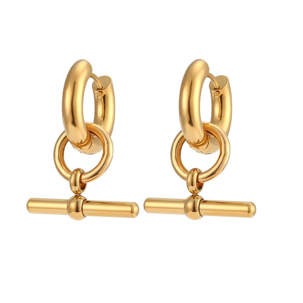Simple Series Daily Irregular Shape Stainless Steel Waterproof   Gold Color  Women's Pendant Necklaces h5 