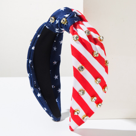 Ethnic Series Casual Stripe Fabric Rhinestone Hair Bands