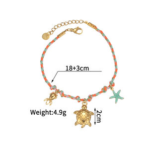 Braccialetti intrecciati da donna in stile oceanico per le vacanze h5