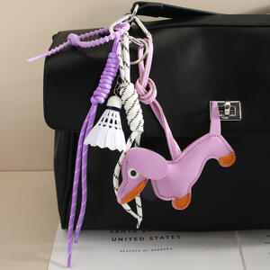 Eenvoudige serie casual dieren twist cartoon gemengde kleuren veren premium kwaliteit PU tashangers h5 Afbeelding2