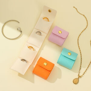 Bolsas de joyería de PU elegantes de color liso de la serie Simple h5 Imagen2