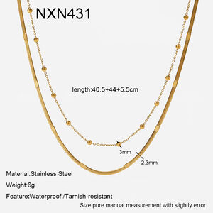Daily Stainless Steel Waterproof Gold Color Women's Layered Necklaces h5