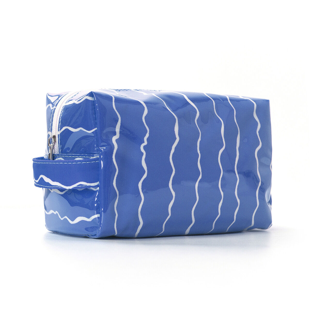 Pochette per il trucco in PVC a righe semplici della serie Casual h5 