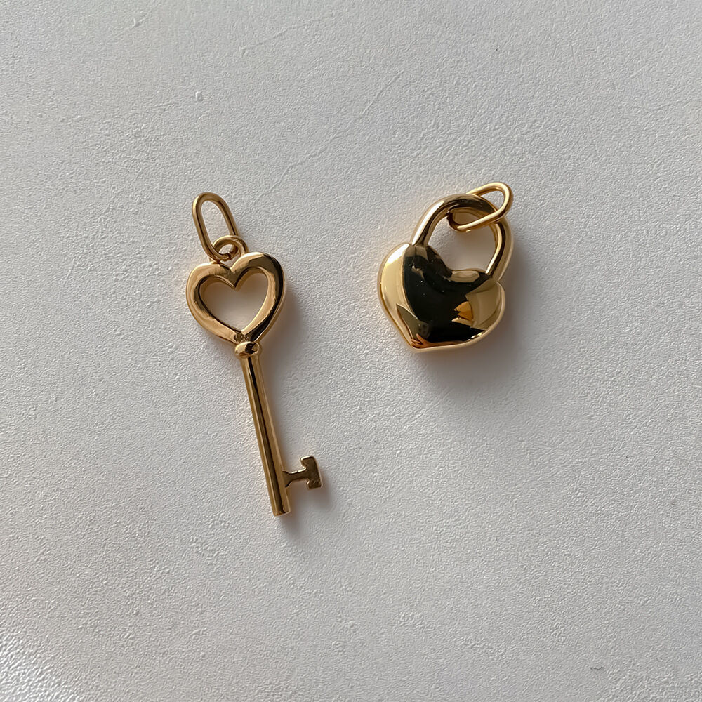 Simple Series Diy Heart Key Stainless Steel Waterproof Gold Color Women's Pendants Picture3