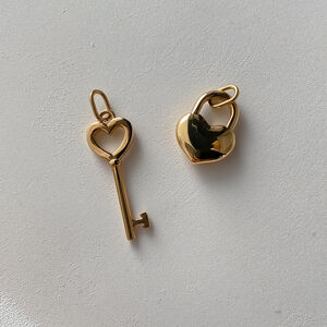 Simple Series Diy Heart Key Stainless Steel Waterproof Gold Color Women's Pendants h5 Picture3