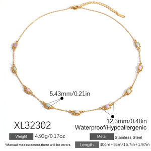 Halsketten-Sets für Damen im Ozean-Stil aus emailliertem Fischmotiv, Edelstahl, wasserdicht, goldfarben h5