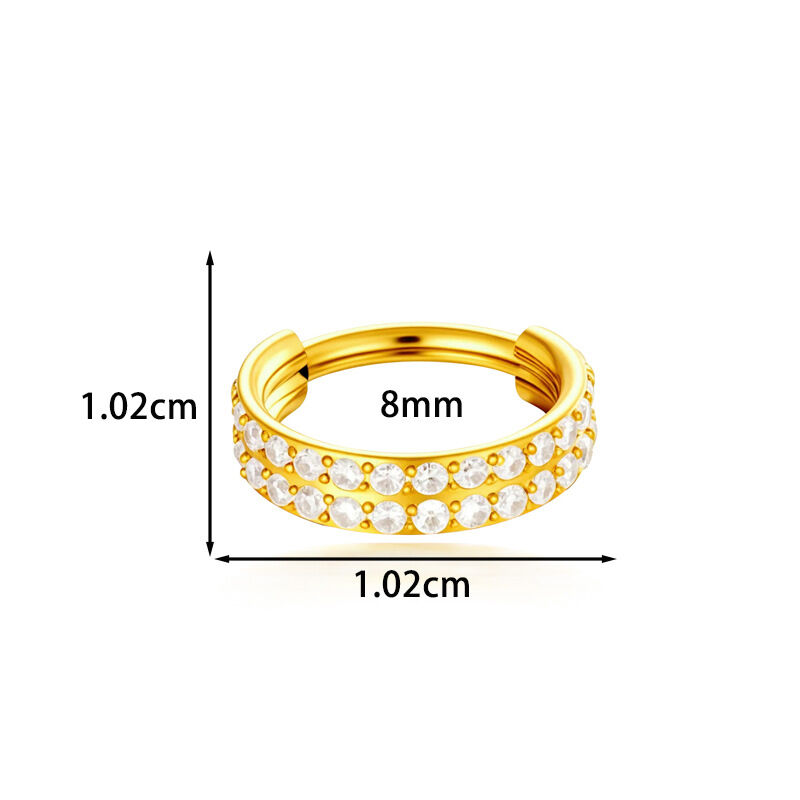 Piercing de nariz sencillo para mujer, de acero inoxidable, resistente al agua, color dorado y con circonita, con diseño de serpiente. h5 Imagen2
