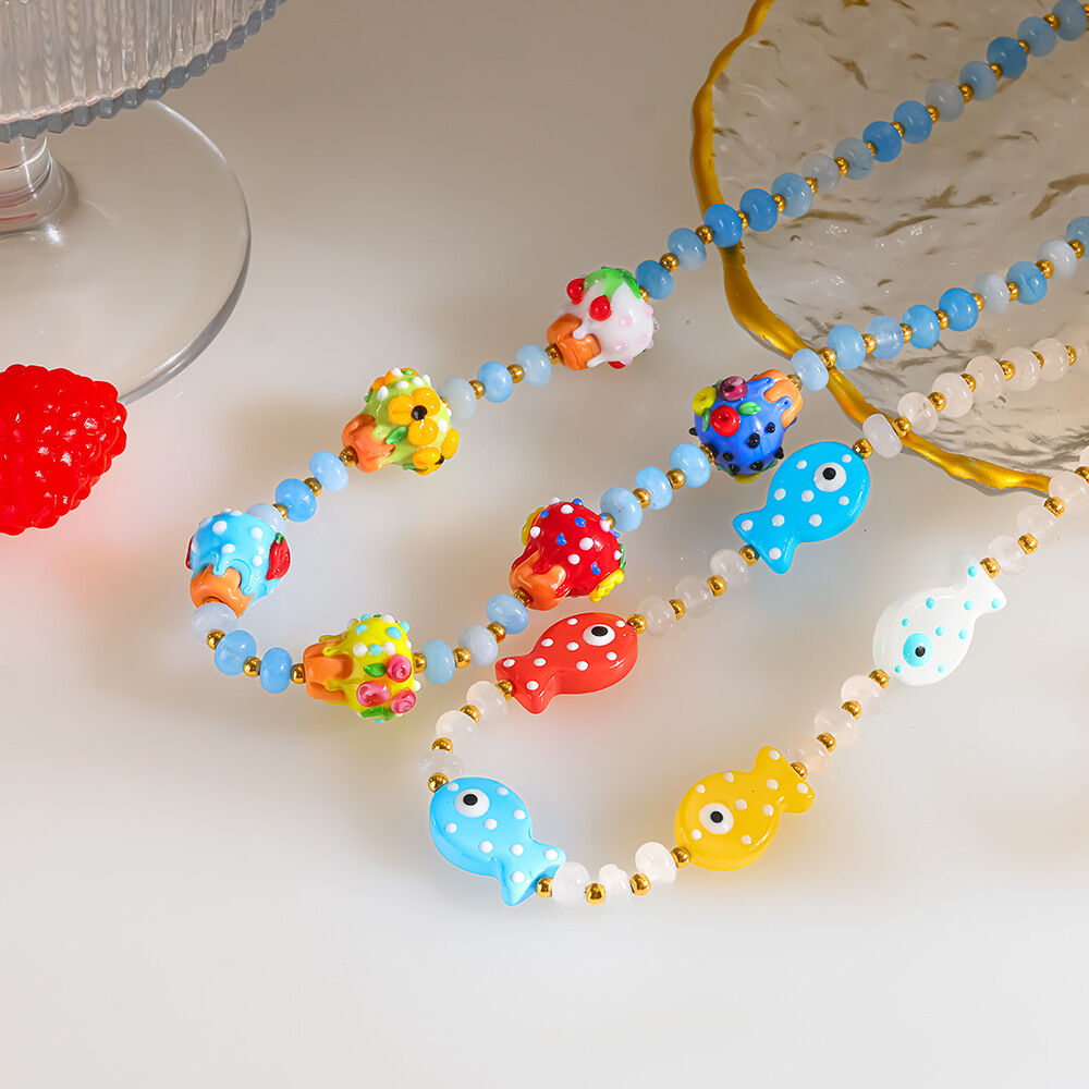 Einfache Serie – Tägliche Tier- und Obst-Halsketten aus wasserdichtem Edelstahl in Goldfarbe für Damen Bild2