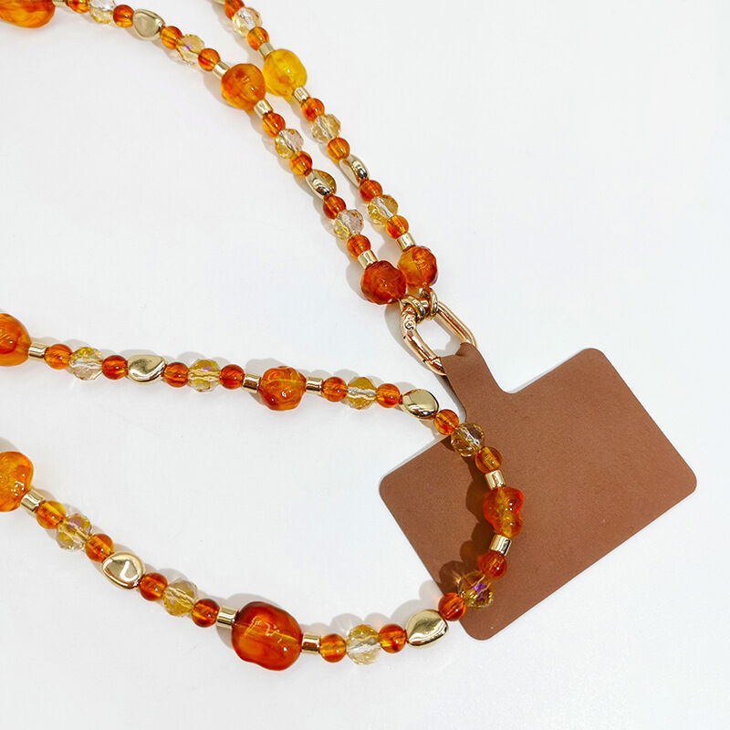Einfache Serie, lässige Kette mit unregelmäßig geformten Perlen aus Kunstharz, Handy- und Taschenkette 2