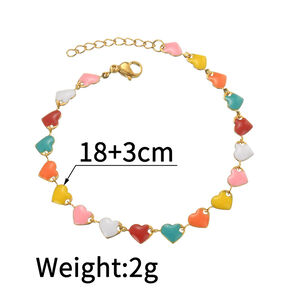 Romantic Series Enamel Heart Butterfly Stainless Steel Waterproof Women's Chain Bracelets h5