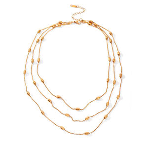 Einfache Perlenkette aus Edelstahl, wasserdicht, goldfarben, für Damen, mehrlagig tragbar h5 Bild6
