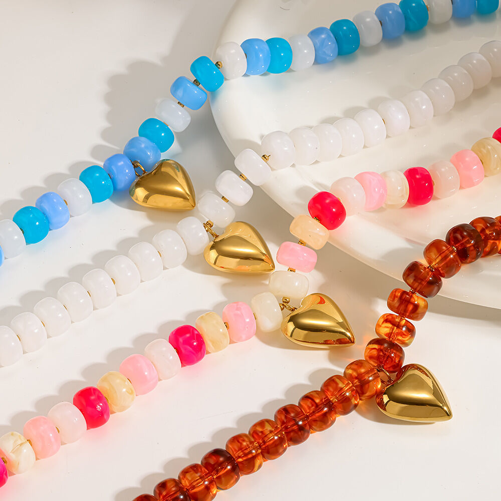 Colliers pendentifs pour femmes en acrylique de la collection Simple Series Daily Beads Image2