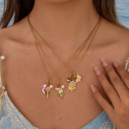 Simple Series Daily Flower Chain Stainless Steel Waterproof Women's Chain Necklaces