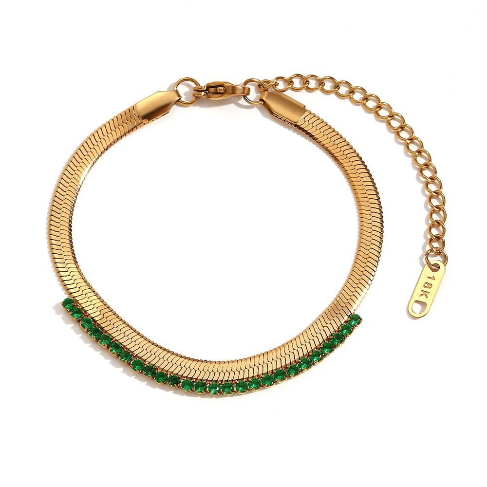 Bracelets à breloques pour femmes, collection Simple Series Daily, forme irrégulière, cerise, en acier inoxydable, étanches, couleur or h5 