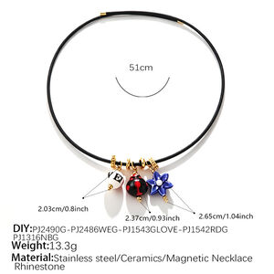 Simple Series Daily Irregular Shape Heart Fish Stainless Steel Waterproof Gold Color Women's Pendant Necklaces h5
