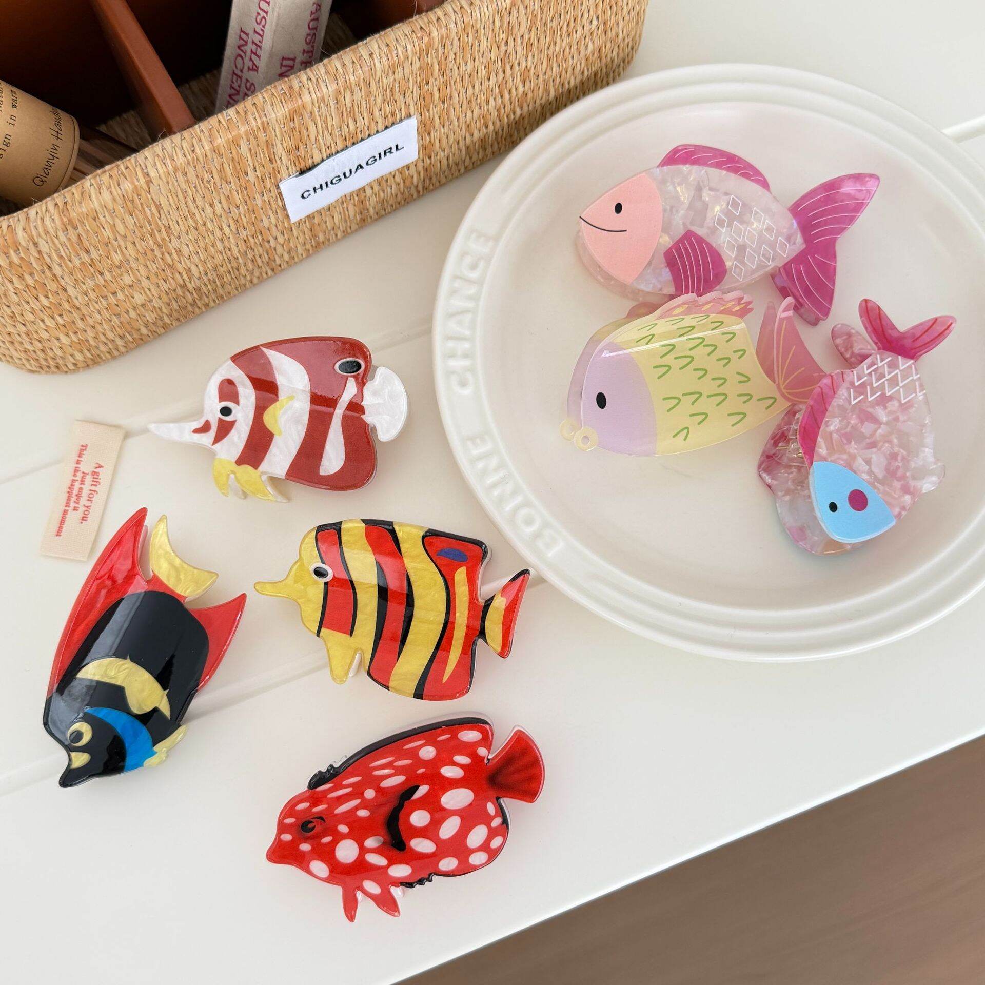 Simple Series Cute Oceanic Style Mixed Color Fish Acetate Hair Claws